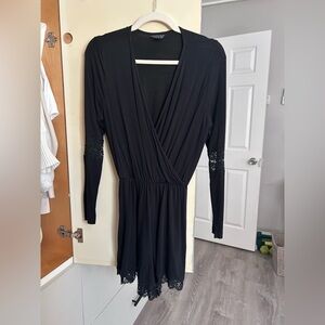 Topshop Long Sleeve Lace Accent Romper (Soo flattering)